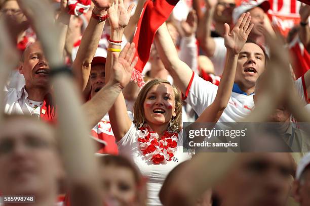 Polen Fans Fussball EM 2012 : Polen - Griechenland UEFA EURO 2012 Group A Poland vs. Greece 1:1 8.6.2012 National Stadium Warsaw