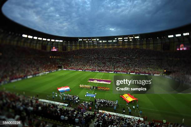 Auftstellung der Mannschaften Fussball EM 2012 Gruppe C : Kroatien 1 UEFA EURO 2012 group C : Croatia - Spain Arena Gdansk 18.6.12