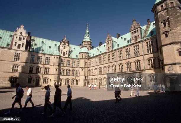 tourists at kronborg castle - kronborg castle bildbanksfoton och bilder