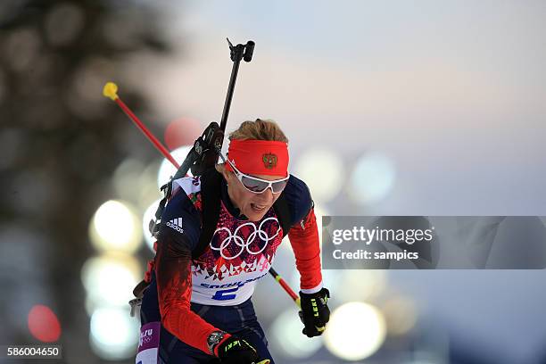 17 Olga Zaitseva Rus Russia Russland Biathlon Stock Photos, HighRes