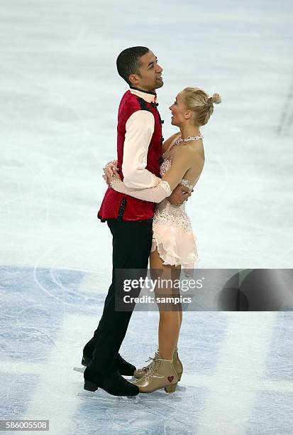 Enttäuschung bei Aliona Savchenko und Robin Szolkowy über Platz 3 Figure Skating Pairs Free Skating Iceberg Skating Palace Olympic Games Day 5 XXII...