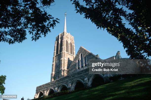 chapel at west point military academy - west point militaire academie stockfoto's en -beelden