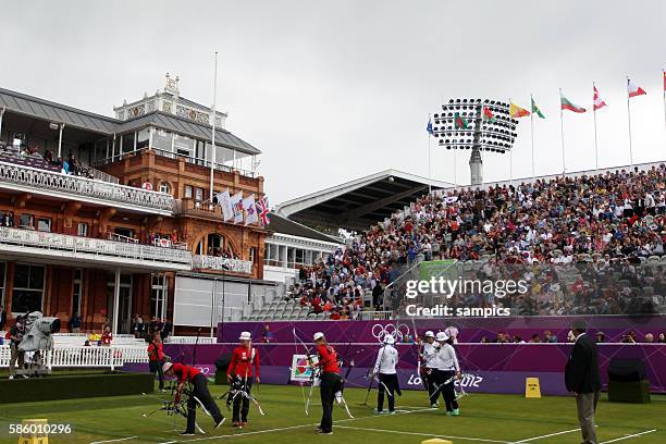 Übersicht Anlage Olympische Sommerspiele 2012 London : Bogenschiessen Mannschaft Damen Olympic Games 2012 London : Archery Women 's Team Lord's...