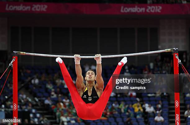 Sebastian Krimmer am Reck Olympische Sommerspiele 2012 London : Turnen Männer Qualifikation Olympic Games 2012 London : Gymnastics Men Qualifikation...