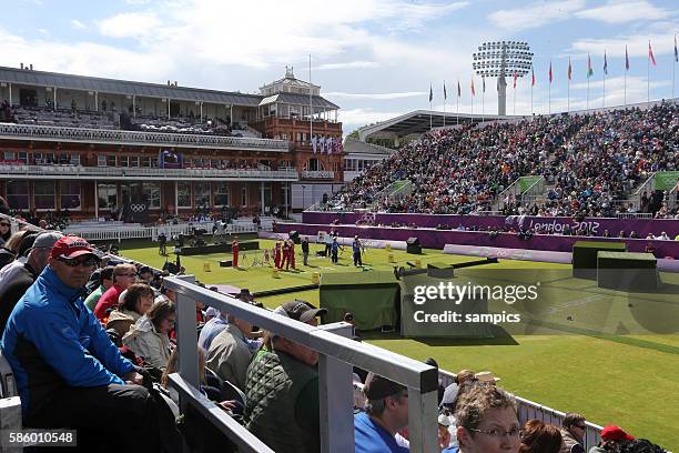 Übersicht Anlage Olympische Sommerspiele 2012 London : Bogenschiessen Mannschaft Damen Olympic Games 2012 London : Archery Women 's Team Lord's...