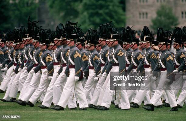 west point cadets marching - west point stock pictures, royalty-free photos & images