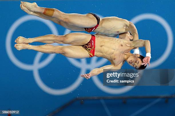 Olympiasieger Yuan CAO und Yanquan ZHANG Olympische Sommerspiele 2012 London : Synchronspringen Männer 10m Turm Olympic Games 2012 London : Mennn 's...