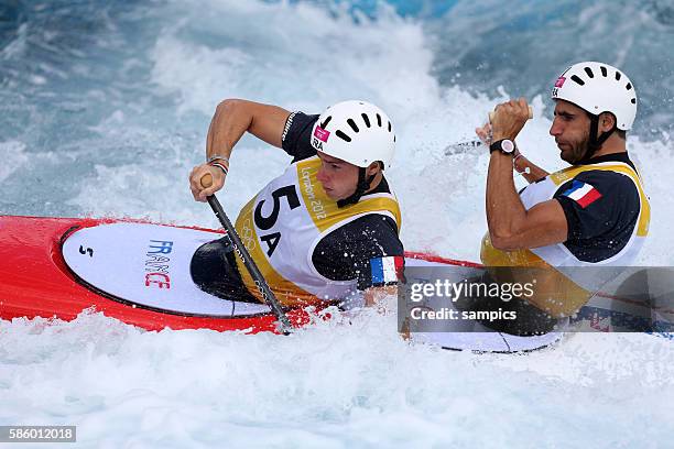 Canoe Slalom Kayak Double men K2 Kajak Doppel Männer Gauthier Klauss und Matthieu Peche FRA Kanu Slalom Wildwasser White water Olympische...