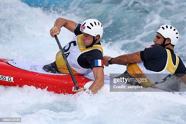 Canoe Slalom Kayak Double men K2 Kajak Doppel Männer Gauthier Klauss und Matthieu Peche FRA Kanu Slalom Wildwasser White water Olympische...