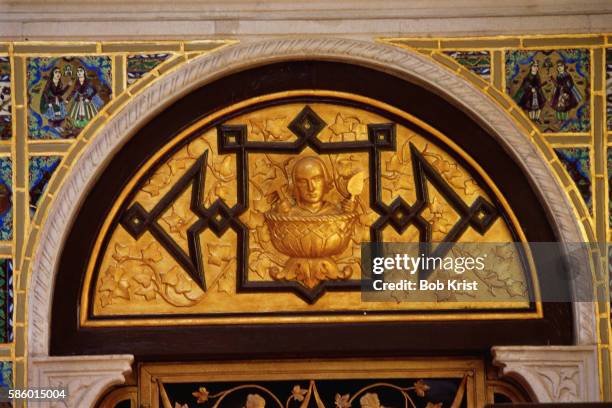 architectural detail at hearst castle - hearst castle stock pictures, royalty-free photos & images