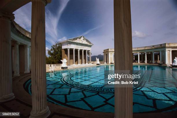 neptune pool at hearst castle - hearst castle stock pictures, royalty-free photos & images