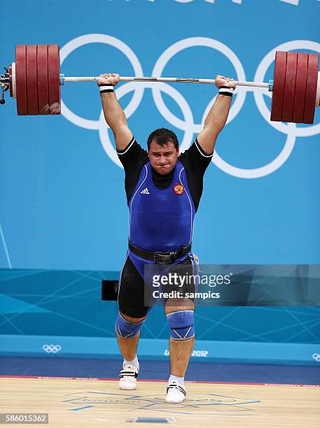 Ruslan Albegov Olympische Sommerspiele 2012 London : Gewichtheben Männer +100kg Finale ExCel Hall Olympic Summer Games 2012 London : mens...