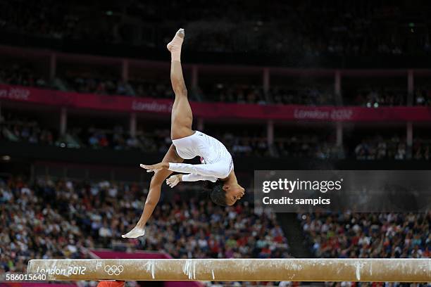 Gabrielle DOUGLAS Olympische Sommerspiele 2012 London : Turnen Frauen Schwebebalken Finale North Greenwich Arena Olympic Summer Games 2012 London :...