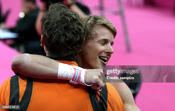 Olympiasieger Epke Zonderland Olympische Sommerspiele 2012 London : Turnen Männer Reck Finale North Greenwich Arena Olympic Summer Games 2012 London...