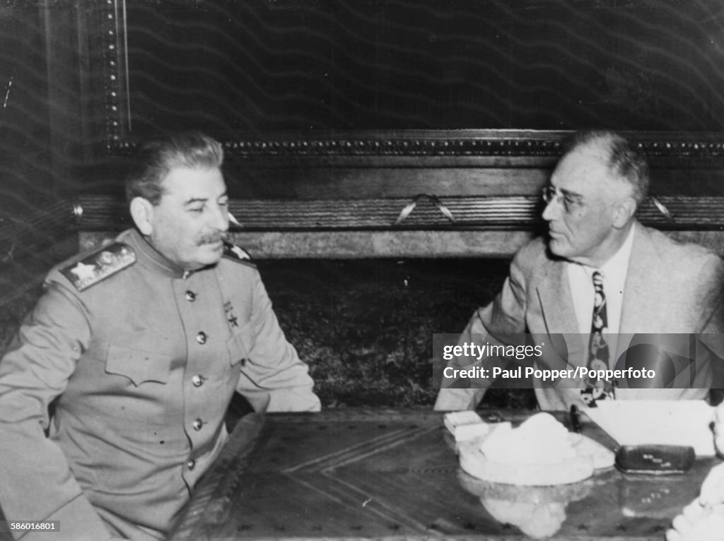 President Roosevelt And Joseph Stalin At Yalta