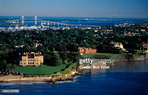 Mansions Extending Along Rhode Island Coast