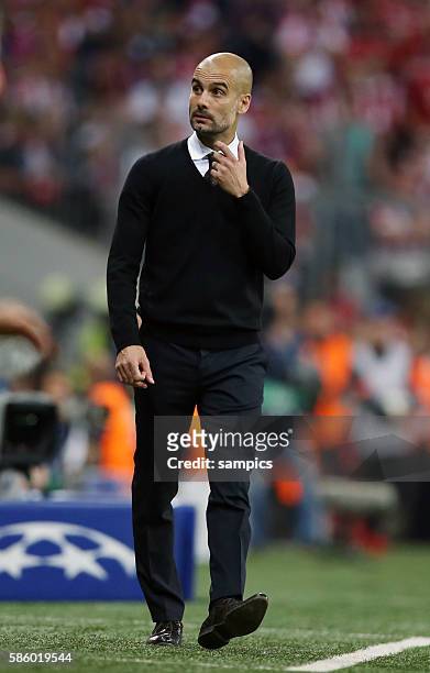 Josep Pep Guardiola , Trainer FC Bayern München Fußball Uefa Championsleague Halbfinale Rückspiel : FC Bayern München - FC Barcelona 3:2