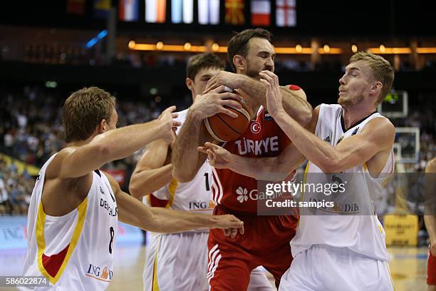 Heiko Schaffartzik , Tibor Pleiss , Semih Erden , Niels Giffey Euro Basket 2015 : Germany - Turkey