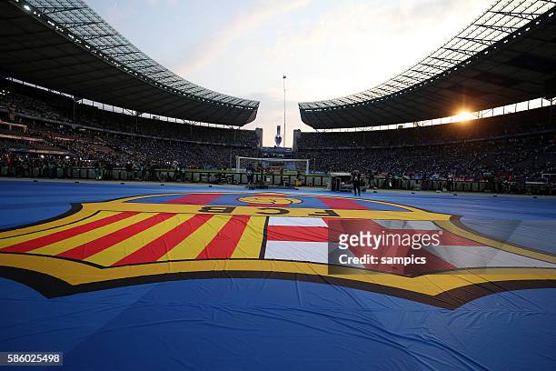 Barcelona Fahne im Olympiastadion Fussball Championsleague Finale Final Juventus Turin - FC Barcelona 1:3 Saison 2014 / 2015