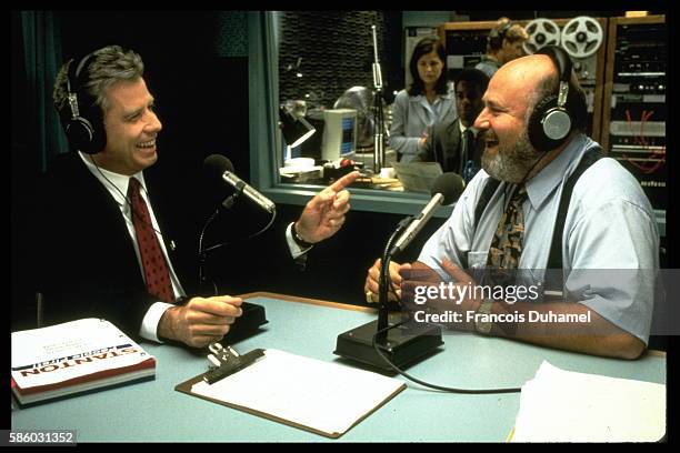 John Travolta and Rob Reiner during the filming.