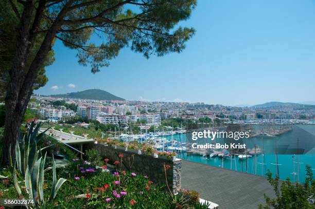 sailboats in the marina, kusadasi - kusadasi stock pictures, royalty-free photos & images