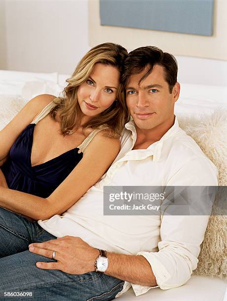 Singer Harry Connick Jr. And wife/model Jill Goodacre are photographed for Redbook Magazine in 2006 in Los Angeles, California. PUBLISHED IMAGE.