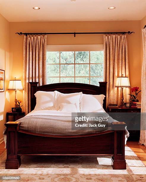 Actress Courtney Thorne-Smith's is photographed for InStyle in 2002 in Los Angeles, California. Thorne-Smith's bedroom. PUBLISHED IMAGE.