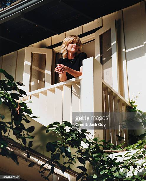 Actress Courtney Thorne-Smith is photographed for InStyle in 2002 at home in Los Angeles, California.