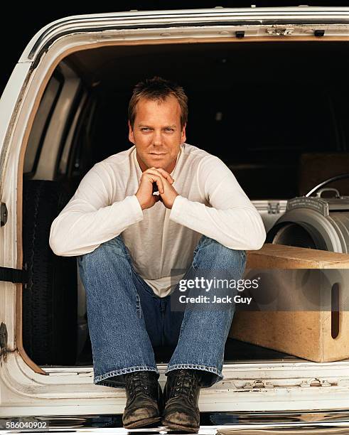 Actor Kiefer Sutherland is photographed for Emmy Magazine in 2003 in Los Angeles, California.