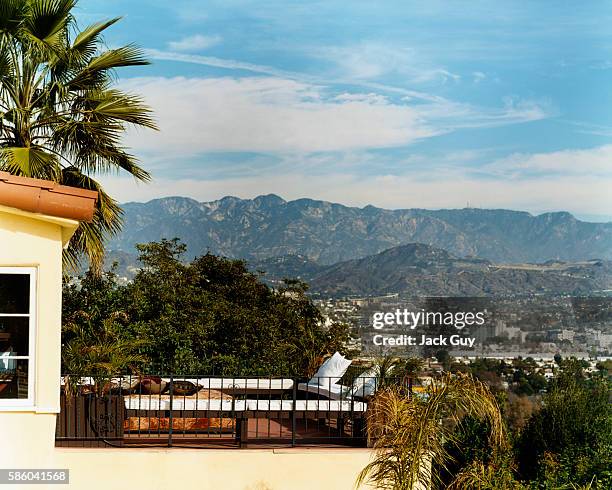 Actress Shannon Elizabeth's home is photographed for InStyle Magazine in 2004 in Los Angeles, California. Terrace at Elizabeth's home. PUBLISHED...