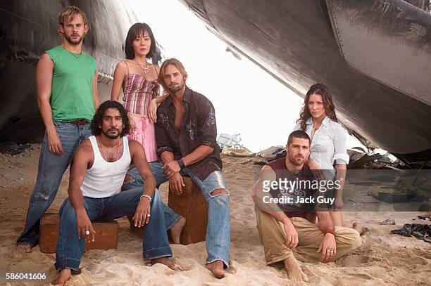 Actor Dominic Monaghan, Naveen Andrews, Yoon-Jin Kim, Josh Holloway, Evangeline Lilly and Matthew Fox are photographed for TV Guide Magazine on...