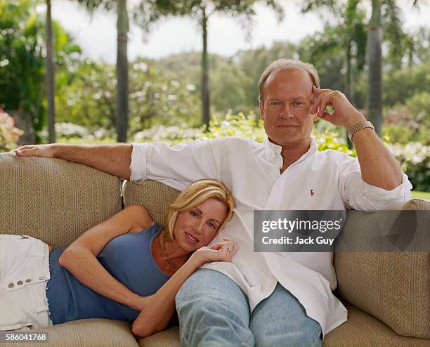 Actor Kelsey Grammer and wife Camille are photographed for InStyle Magazine in 2004 at home in Maui.