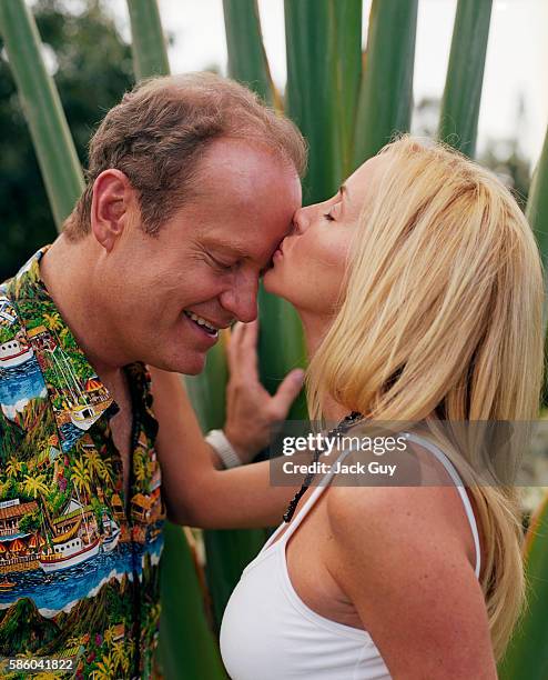Actor Kelsey Grammer and wife Camille are photographed for InStyle Magazine in 2004 at home in Maui.