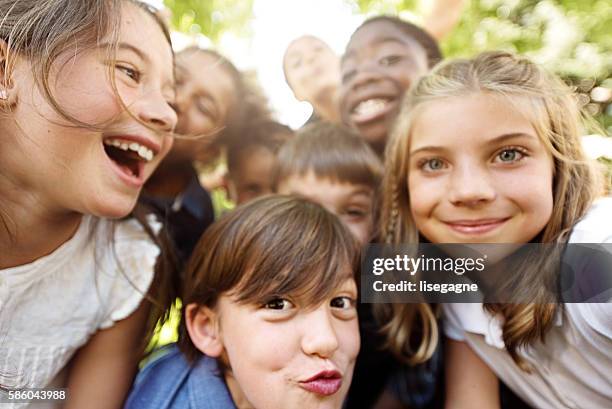 selfie of school kids - funny face stock pictures, royalty-free photos & images