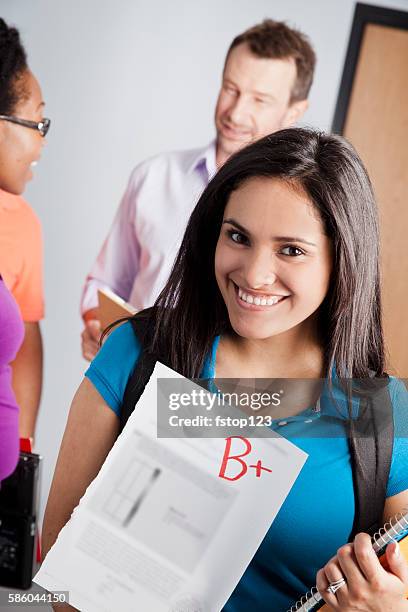 education: multi-ethnic group of college students in classroom. - abc 123 stock pictures, royalty-free photos & images