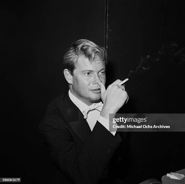 Actor Troy Donahue attends a party in Los Angeles, California.