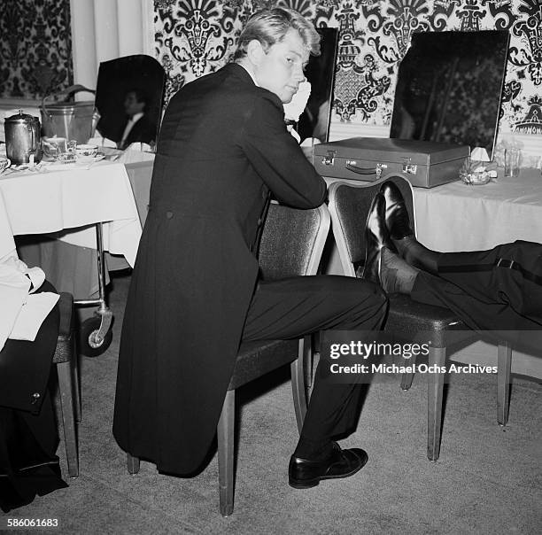 Actor Troy Donahue attends a party in Los Angeles, California.