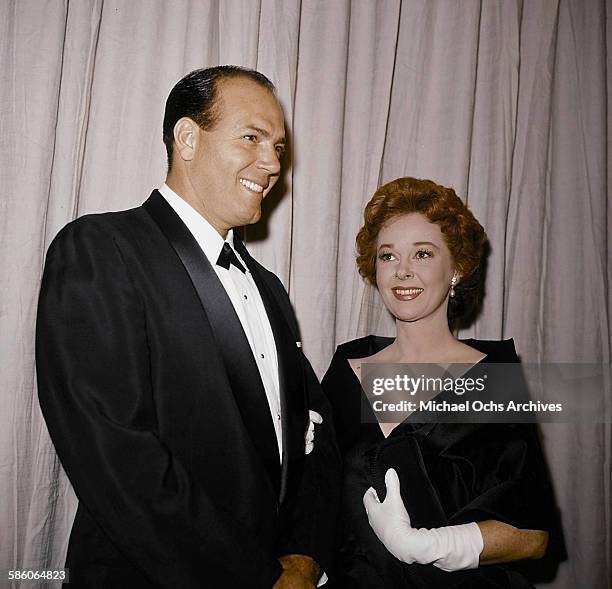 Actress Susan Hayward and husband Eaton Chalkley attend the Academy Awards in Los Angeles, California.