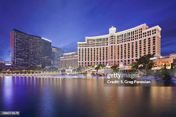 bellagio + cosmopolitan  - las vegas - bellagio stock pictures, royalty-free photos & images