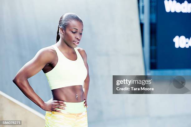 sports woman preparing for event - sports imagery 2015 stock pictures, royalty-free photos & images