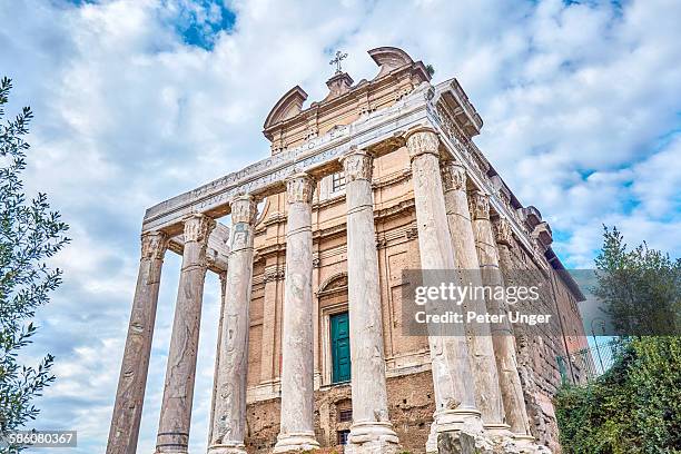 temple of antoninus and faustina, rome - faustina temple stock pictures, royalty-free photos & images
