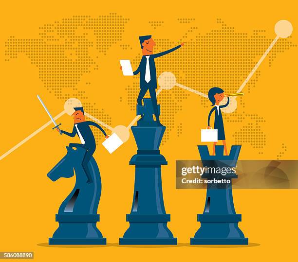 business strategy - könig schachfigur stock-grafiken, -clipart, -cartoons und -symbole