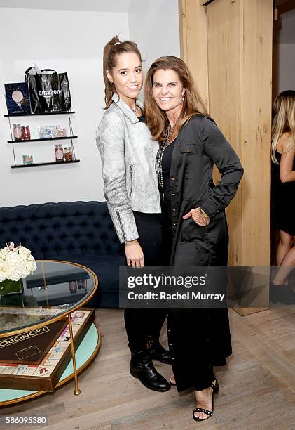 Maria Shriver and daughter Christina Schwarzenegger attend Katherine Schwarzenegger's Amazon Echo cooking class at AU FUDGE on August 4, 2016 in West...