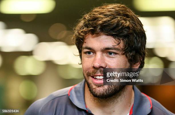 Lions captain Warren Whiteley during the Super Rugby Final media opportunity at Westpac Stadium on August 5, 2016 in Wellington, New Zealand.