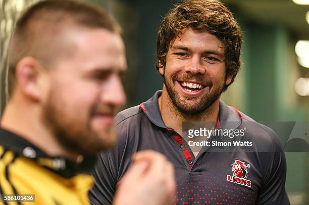 Lions captain Warren Whiteley during the Super Rugby Final media opportunity at Westpac Stadium on August 5, 2016 in Wellington, New Zealand.