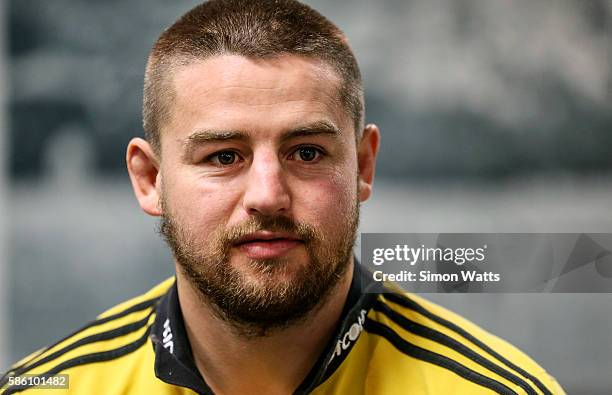 Hurricanes captain Dane Coles during the Super Rugby Final media opportunity at Westpac Stadium on August 5, 2016 in Wellington, New Zealand.