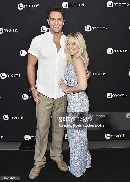 Actor Owain Yeoman and jewerly designer Gigi Yallouz attend 4moms Launches Self-Installing Car Seat at Petersen Automotive Museum on August 4, 2016...