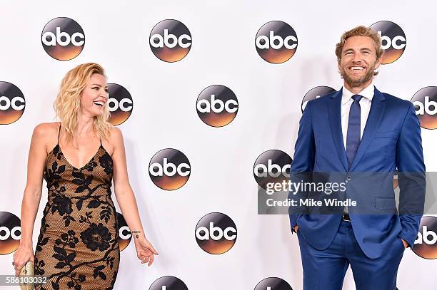 Actress Tabrett Bethell and actor Brett Tucker attend the Disney ABC Television Group TCA Summer Press Tour on August 4, 2016 in Beverly Hills,...