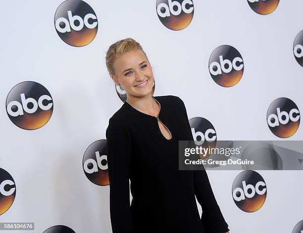 Actress AJ Michalka arrives at the Disney ABC Television Group TCA Summer Press Tour at the Beverly Hilton Hotel on August 4, 2016 in Beverly Hills,...