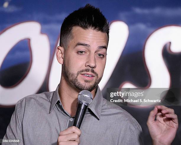 Comedian John Crist performs during his appearance at The Ice House Comedy Club on August 4, 2016 in Pasadena, California.